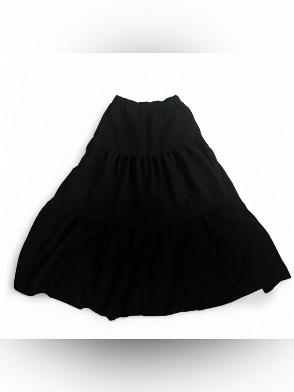 Black Tiered Maxi Skirt - Flowy Women's Skirt